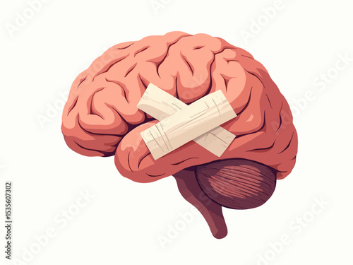 Mental health, depression or anxiety heal or recovery, psychotherapy, emotional intelligence, heal stress disease, mental wellbeing concept
