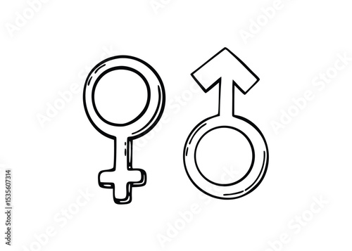 Stylized gender symbols 