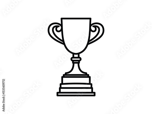 Flat Vector Illustration of a Victory Trophy