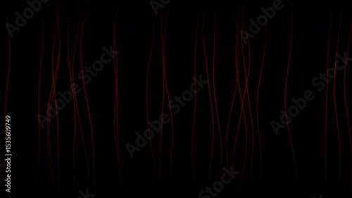 Wavy abstract red liquid lines pattern seamless animation on a black background. Loop motion graphics. Minimalist technology or promo clip background concept