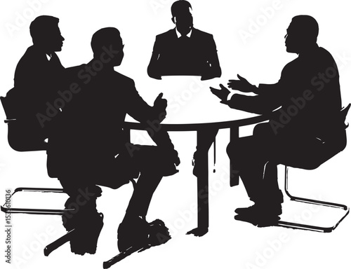 Business Meeting Conference Table Discussion Group Silhouette