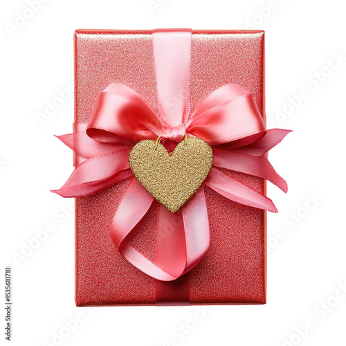 Red Gift Box with Pink Ribbon