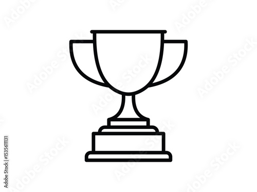 Vector Trophy Icon Outline for Winner Achievement