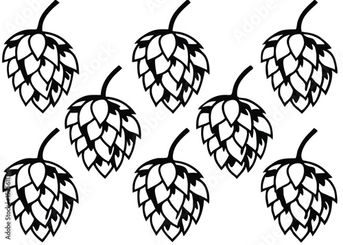 Abstract hop cone pattern for beer
