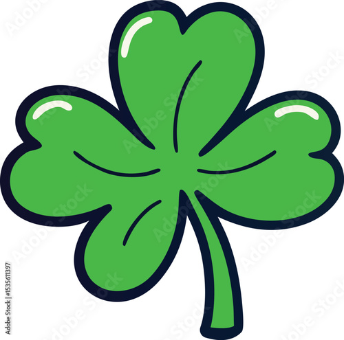 Green Shamrock Vector Icon. Lucky Irish Plant Design.