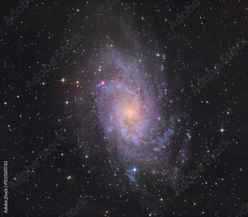colorful spiral galaxy messier 33