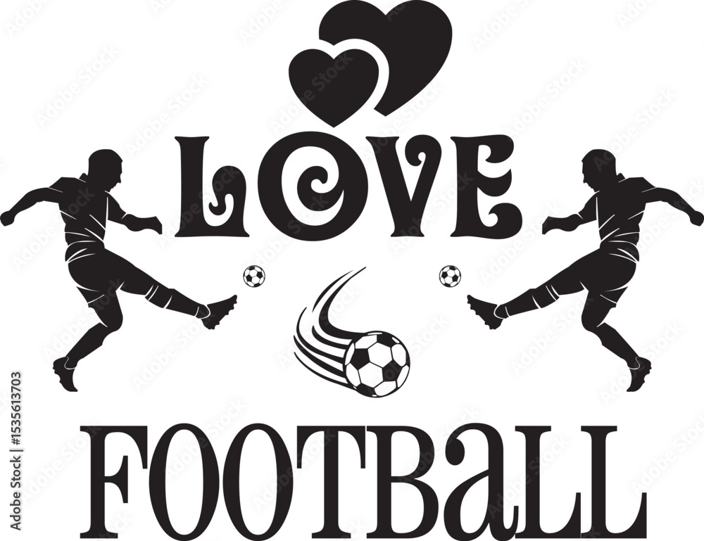 Fototapeta premium love football svg