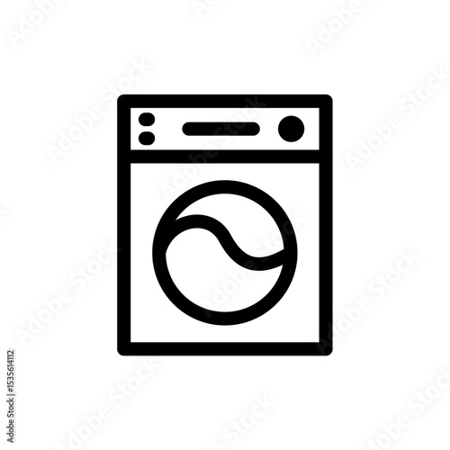 Washing machine icon. Easy care laundry symbol representing household appliances for washing clothes.