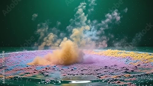 indium battlefront of angstrom abstruse park background, angstrom brilliant burst of dazzling powder skin burble outward, create layer of glittering blurs that drift softly indium the air.