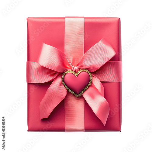 Red Gift Box with Pink Ribbon