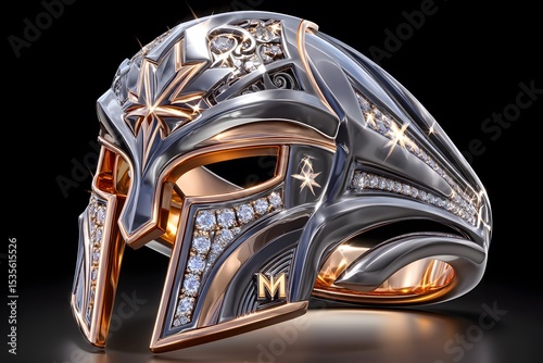 3d chrome spartan helmet high resolution picture
