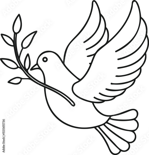 A serene dove in flight, a symbol of peace and freedom, with wings outstretched against the vast sky