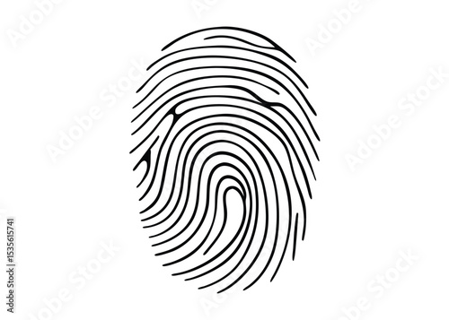 Abstract fingerprint scan line icon.


