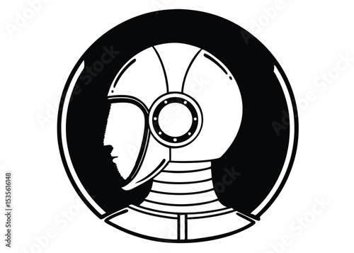 Minimalist robot head outline icon.

