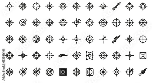 Collection of Target Icons Aim, Focus, Precision Graphics