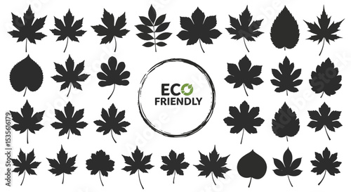 Eco-Friendly Leaf Silhouettes A Collection of 30 Unique Leaf Designs