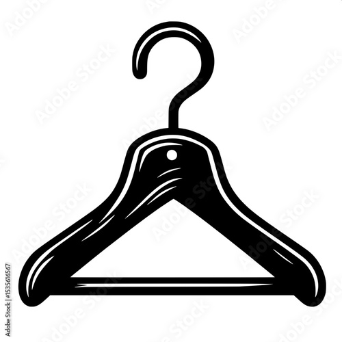 Black and White SVG of a Clothes Hanger