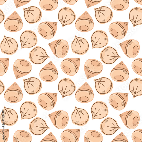 Tortellini or dumplings seamless pattern. Cute food design for kitchen textiles, packaging, or menu backgrounds