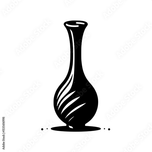 Black and White SVG of a Floor Vase