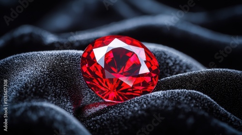 Radiant Red Diamond on Black Velvet