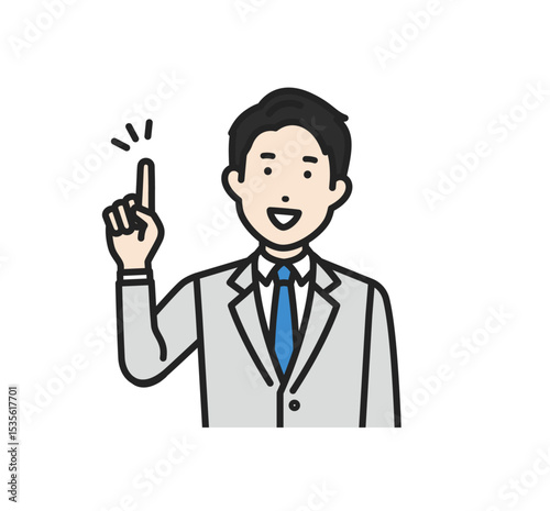 指をさす,スーツ男性