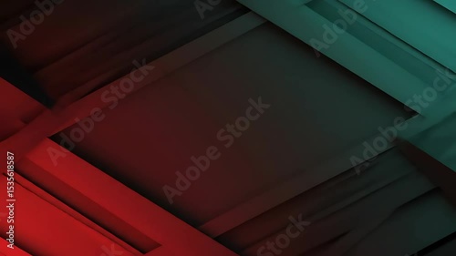 Abstract Geometric Shapes Shifting Red and Teal Colored Background