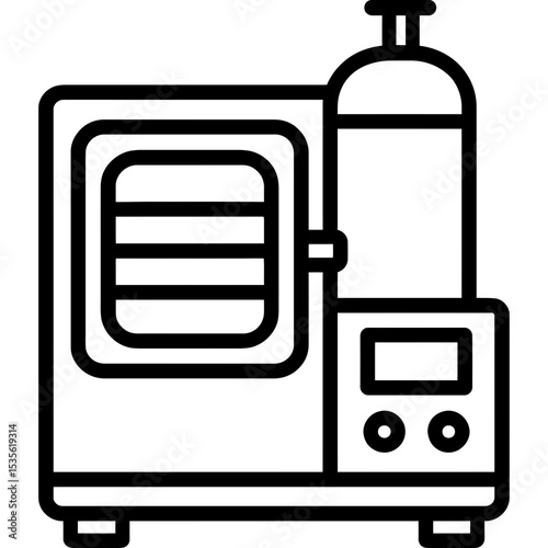 Laboratory lyophilizer outline icon vector