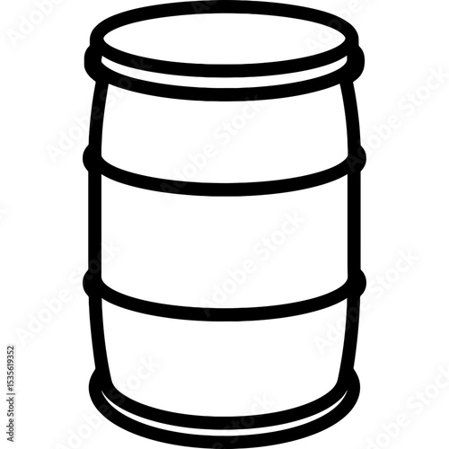 Minimalist barrel with removable lid illustration