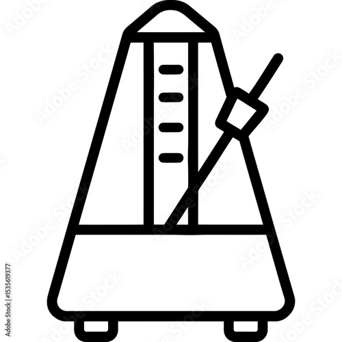 Metronome outline icon vector