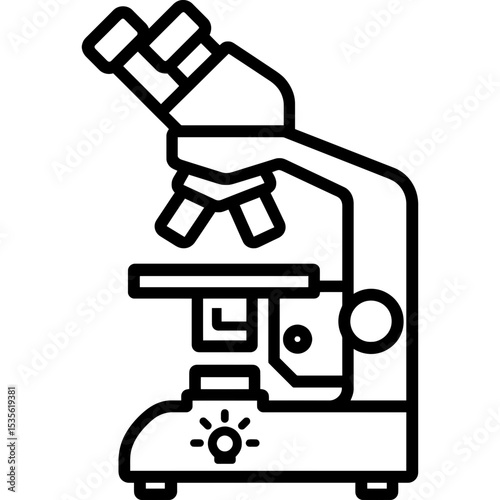 Fluorescence microscope outline icon vector