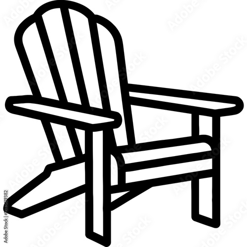Adirondack chair outline icon vector