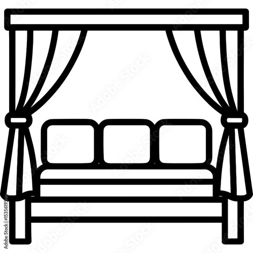 Outdoor daybed outline icon vector