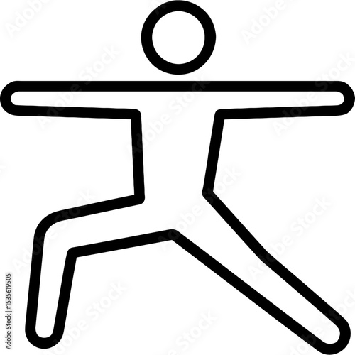 Vector outline of yoga warrior position