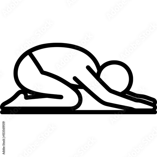 Minimalist child's pose yoga icon