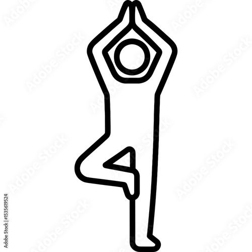 Minimalist Yoga Tree Pose Icon