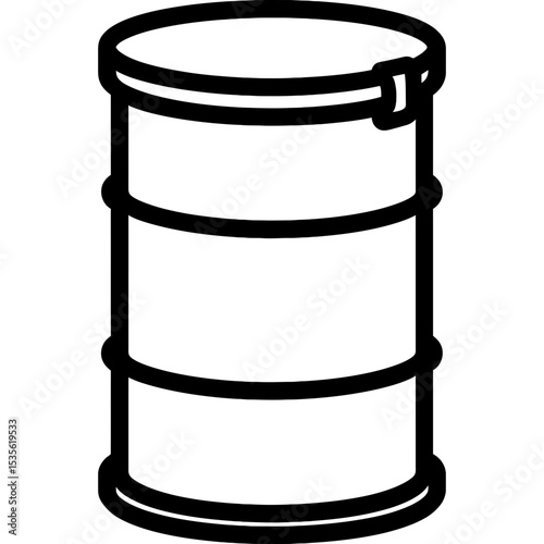 Barrel icon with clamp ring outline