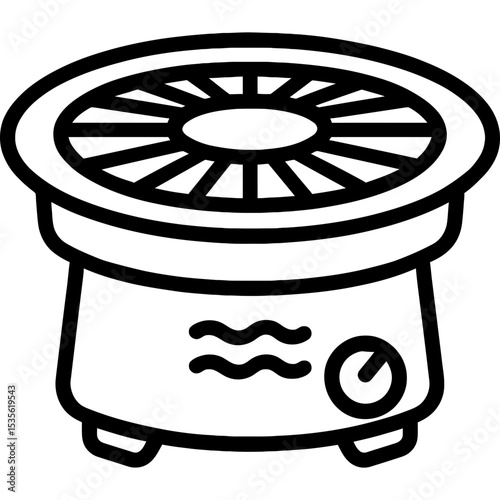 Korean bbq grill outline icon vector