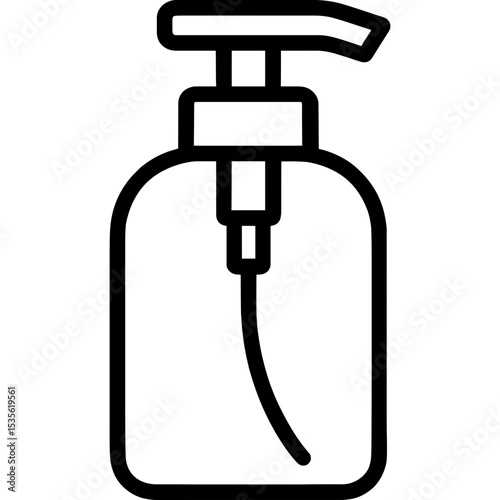 Bold lined pump dispenser bottle vector icon