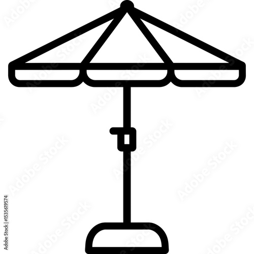 Patio umbrella outline icon vector