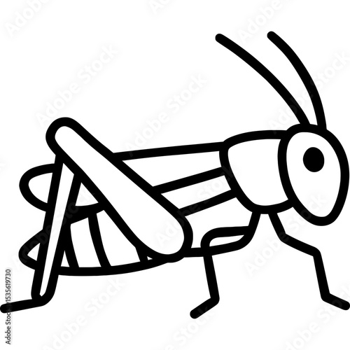 Grasshopper outline icon vector