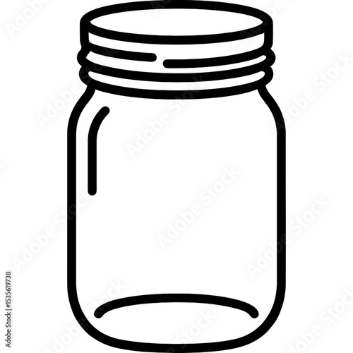 Minimalist mason jar icon design