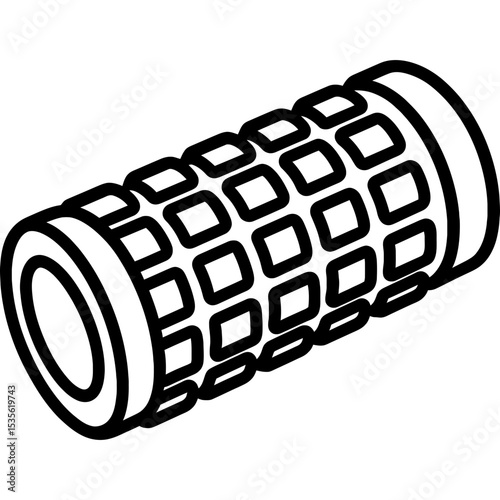 Foam roller icon with textured surface