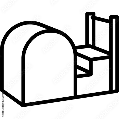 Pilates barrel icon with bold lines