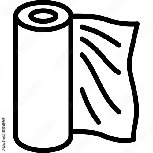 Minimalistic shrink wrap roll icon