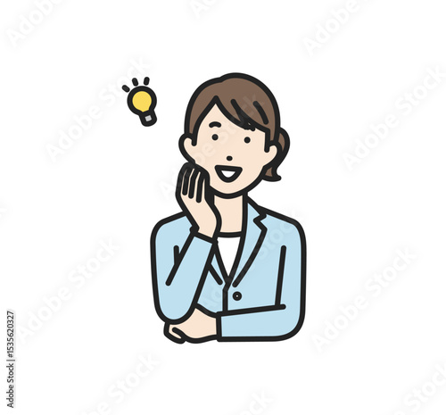 ひらめく,スーツ女性