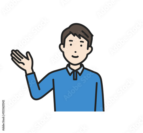 案内,私服男性