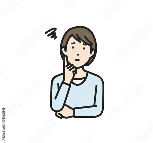 困る,私服女性