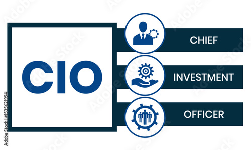 CIO Chief Investment Officer acronym. business concept background. vector illustration concept with keywords and icons. lettering illustration with icons for web banner, flyer, landing page