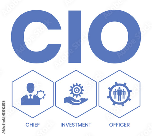 CIO Chief Investment Officer acronym. business concept background. vector illustration concept with keywords and icons. lettering illustration with icons for web banner, flyer, landing page