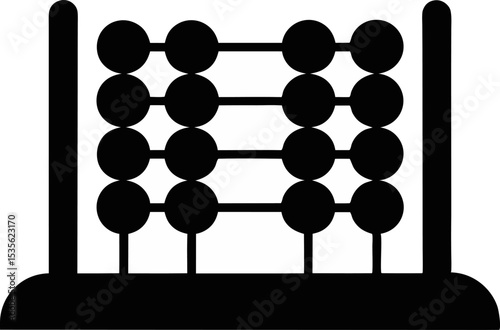 Abacus Silhouette Vector Illustration 